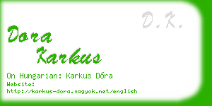 dora karkus business card