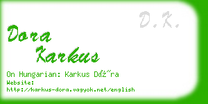 dora karkus business card